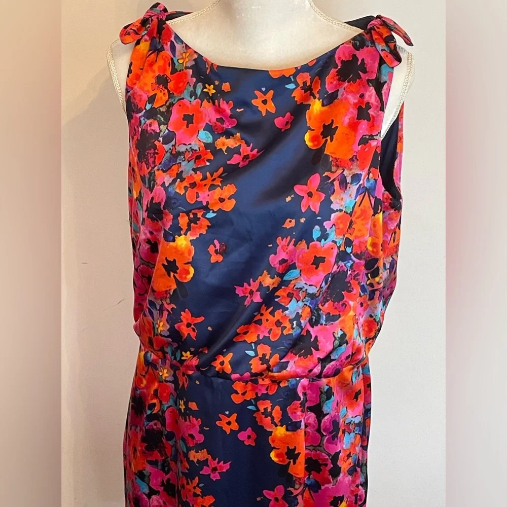 👗 Evan Picone Vintage Colorful Floral Sleeveless  Dress. From 1990,s. 👗 - Picture 9 of 9